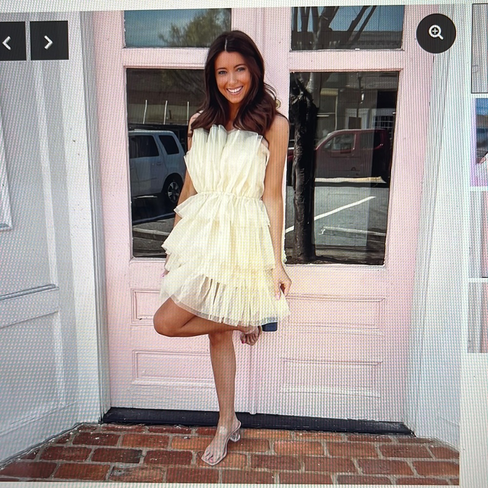 Yellow Tulle Mini Dress